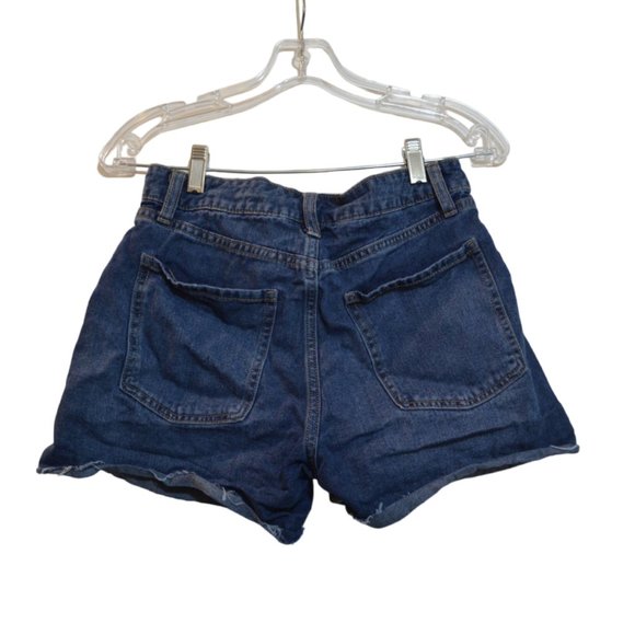 NO BO (No Boundaries) Blue Jean Ripped Frayed Cotton Mini Shorts 7 - Picture 2 of 7